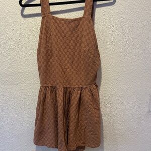 NWT Free People Brown Textured Smock Dress